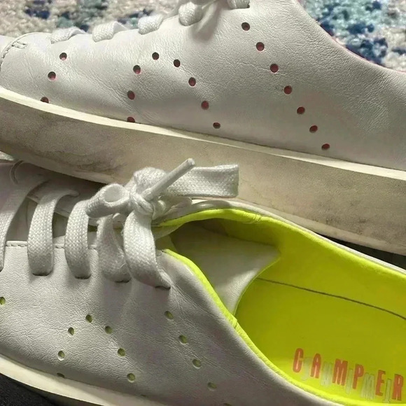 Camper twins neon pink and yellow white leather sneakers 39 - Picture 8 of 8